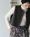 サクラ SACRA プードルファー ショートジレ レディース POODLE FUR SHORT GILET トップス ベスト 羽織り クロップド ボア レイヤード カーキグリーン グレー ブラック 緑 灰 黒 125505061 0727
