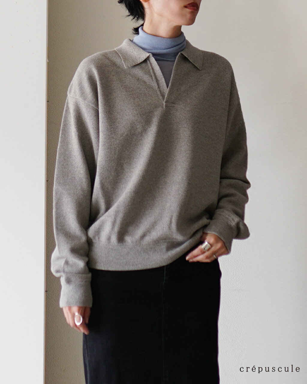 クレプスキュール crepscule Co Wo モスステッチスキッパー ニット セーター レディース メンズ Co Wo ..