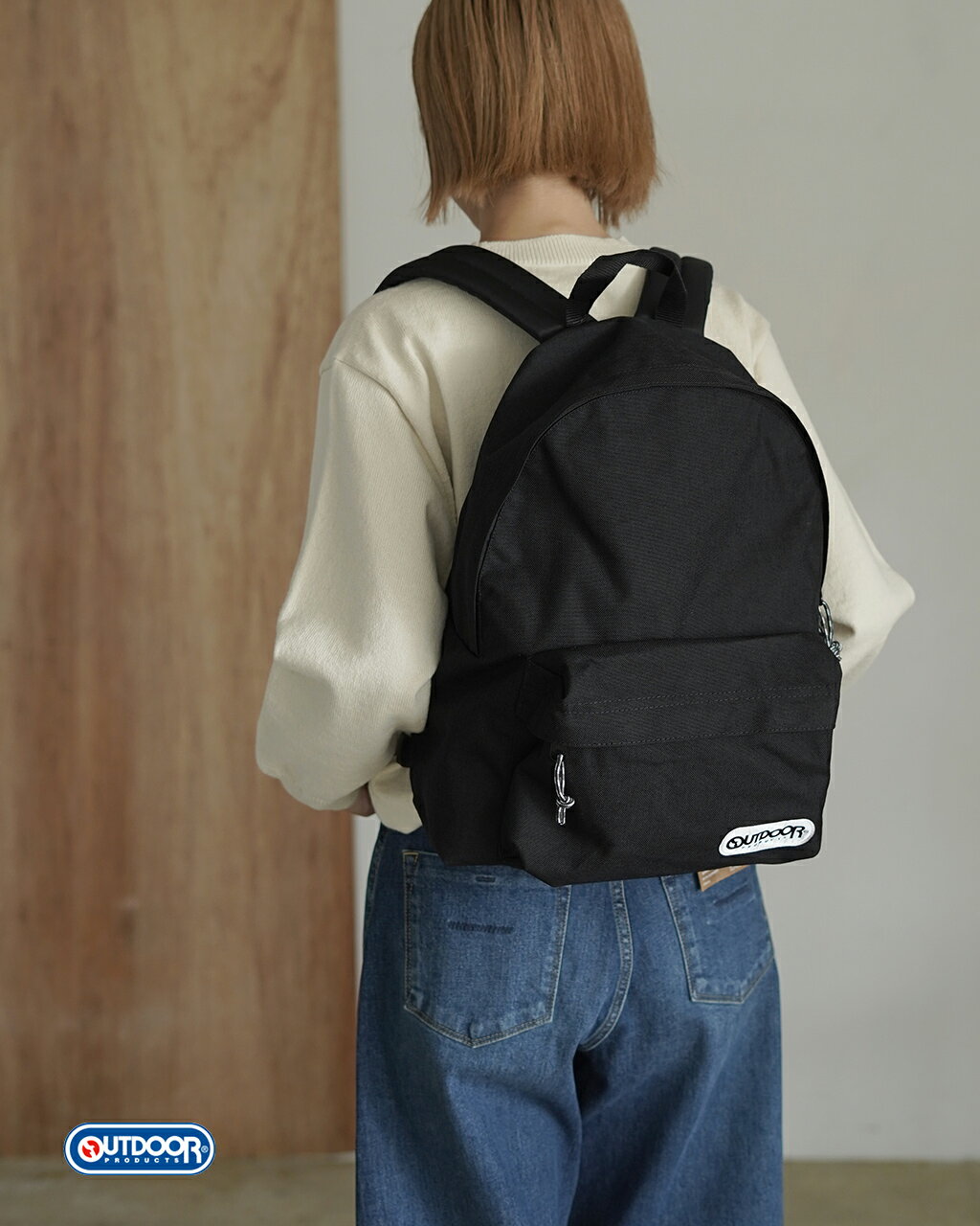 OUTDOOR - 【ポイント10倍】アウトドアプロダクツ OUTDOOR PRODUCTS デイパック MEDIUM レディース メンズ バックパック リュックサック 鞄 452U ギフト 軽量 耐久性 撥水性 耐水性 コーデュラ シンプル 15.4L 携行 旅行 ワンマイル サブバッグ アウトドア 通勤 通学 1021 point10