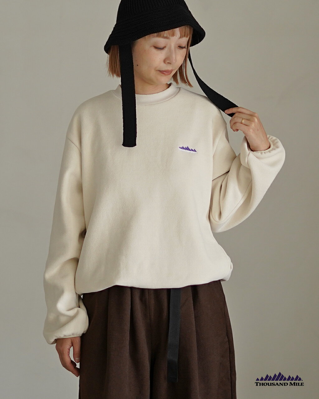 【SALE！30%OFF】サウザンドマイル THOUSAND MILE ニットフリース クルーネック プルオーバー レディース KNIT FREECE CREW NECK PULLOVER TM252KF00140 1022 xp20