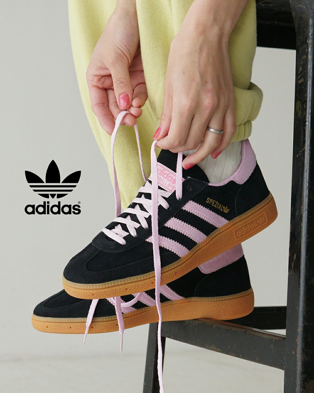 アディダス オリジナルス adidas originals ハンドボール スペツィアル W スニーカー レディース メンズ HANDBALL SPEZIAL W ローカット レースアップ シューズ 靴 ブラック ピンク IE5897 NIS86 0126のサムネイル