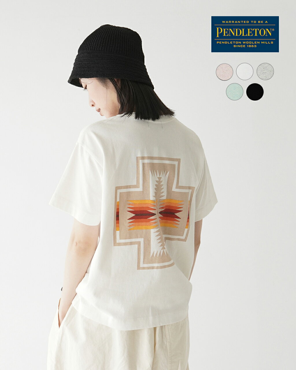 ペンドルトン PENDLETON バックプリントTシャツ クルーネック 半袖 カットソー オーバーサ