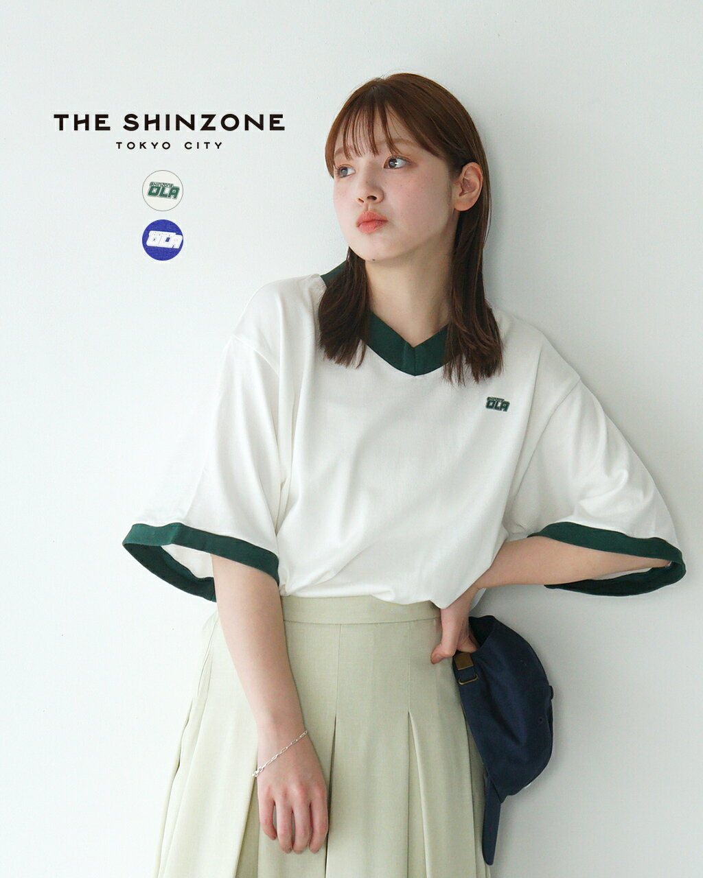 シンゾーン THE SHINZONE オブリガード 半袖Tシャツ ロゴ Vネック カットソー プレー