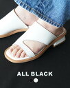 【週末限定!ポイント10倍】オールブラック ALL BLACK サンダル オープントゥ ローヒール スライドサンダル レディース ALL-241025C 060...