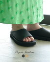 【期間限定ポイント10倍】オーガニックハンドルーム Organic handloom スライドサンダル レディース RICHT 厚底 レザー シューズ スリッポン ベロア ブラック ベージュ OH016493 OH016491 0606 xp10