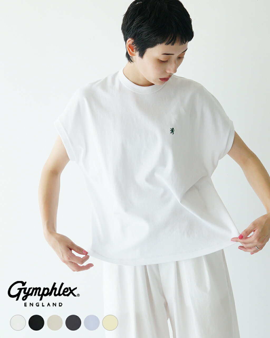 ジムフレックス Gymphlex セミフレンチスリーブ Tシャツ レディース CREW NECK S