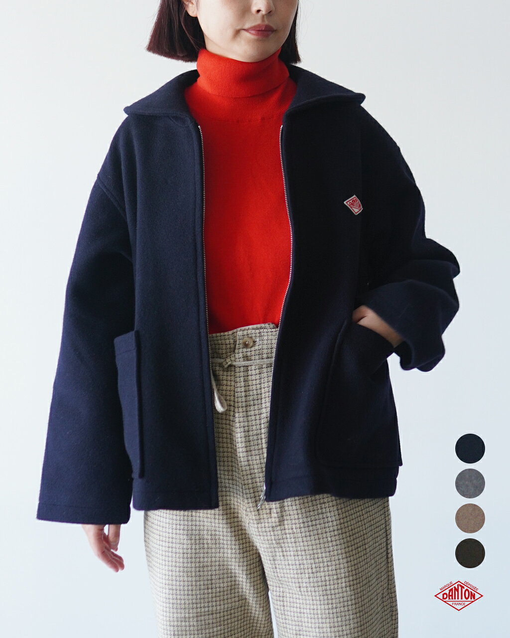 DANTON WOMEN'S WOOL JACKET 38 ダントンウールコート 楽天市場】danton ジャケット（素材（生地・毛糸）ウール）の通販