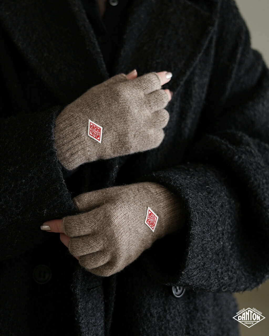 ȥ DANTON ˥å ե󥬡쥹   ǥ WOOL KNIT FINGERLESS GLOVES DT-H0307 GP...