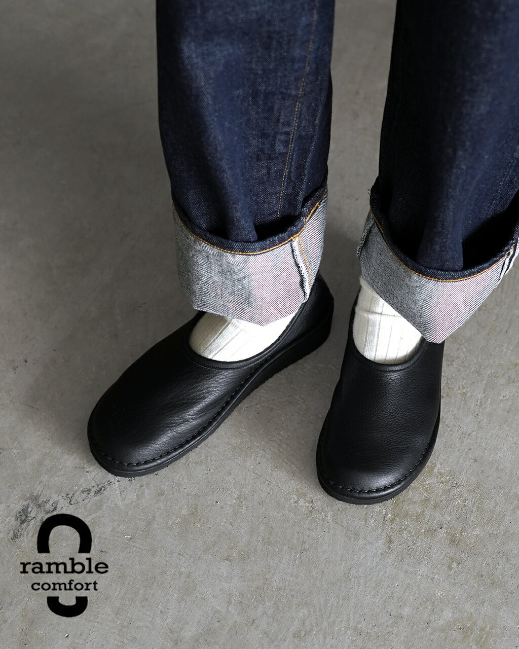 ランブルコンフォート ramble comfort オイルシュリンクレザー フラットシューズ レディース レザーシ..