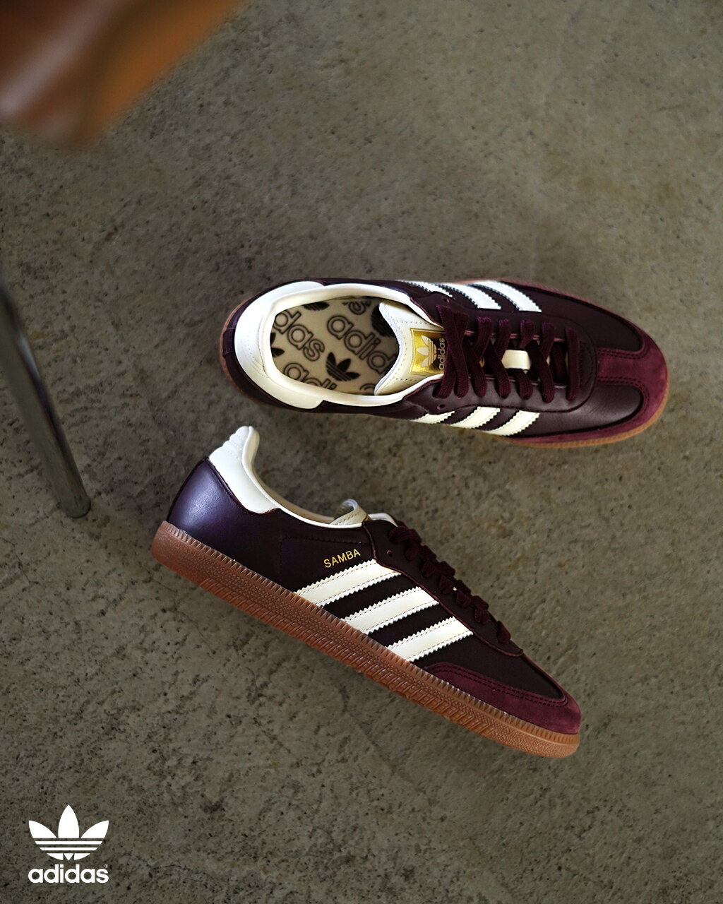 アディダス オリジナルス adidas originals サンバ OG W スニーカー レディース メンズ SAMBA OG W ローカット レースアップ シューズ 靴 ワインレッド×クリーム×ゴールド ID0477 1219