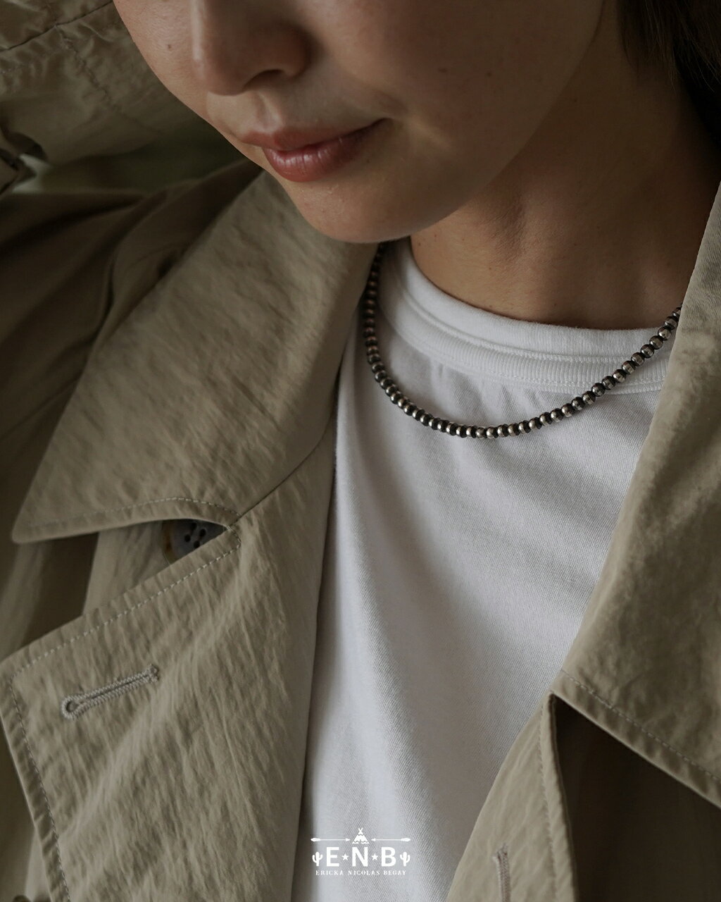 エリッカニコラスビゲイ ERICKA NICOLAS BEGAY 4mm プレーン デザイン ネックレス ユニセックス メンズ レディース 4mm Plain ...