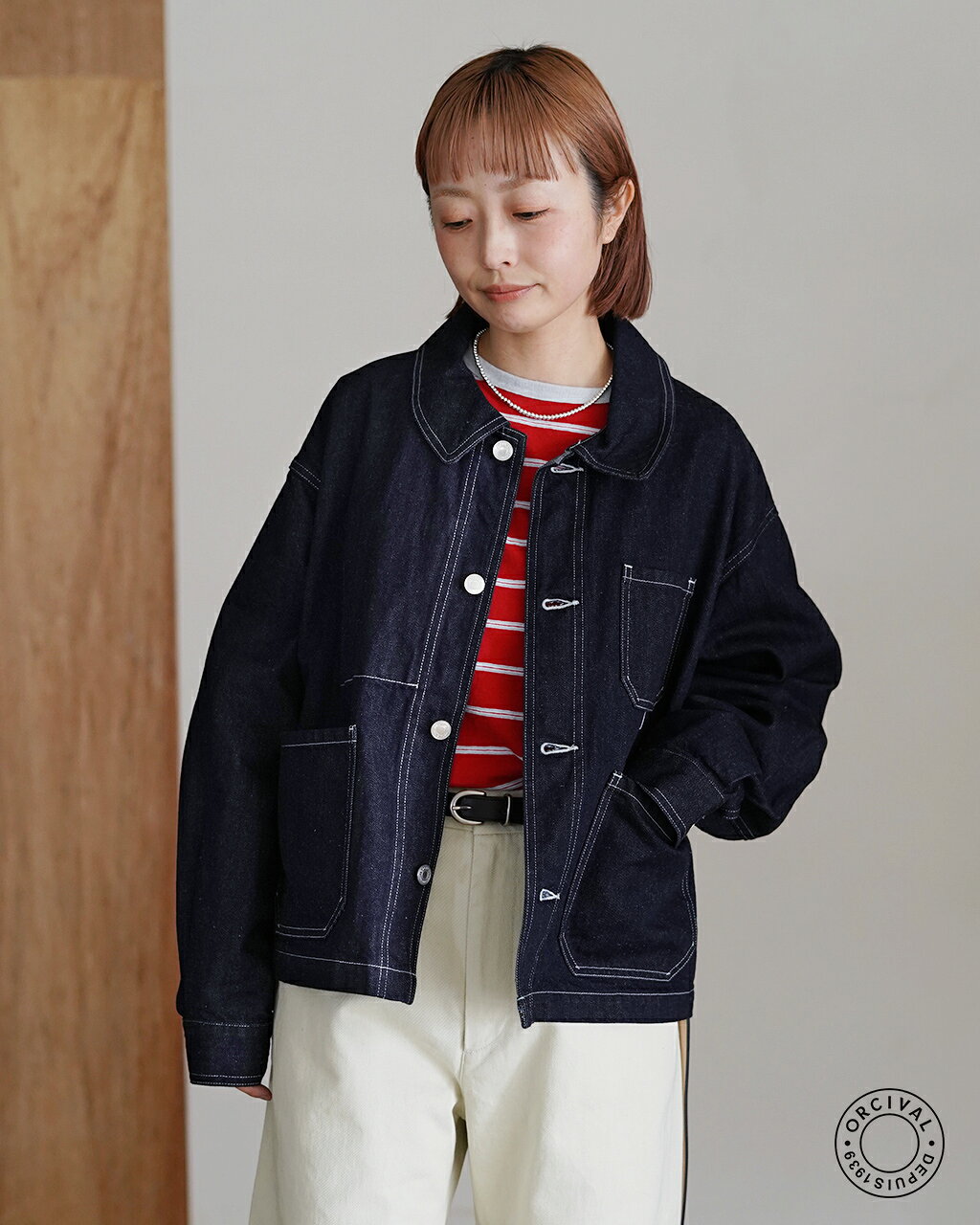 【週末限定 10%OFFクーポン】オーシバル オーチバル ORCIVAL カバーオール レディース ブルゾン デニム ダブルガーゼ COVERALLS OR-A0784 TDF MDM 0222 xp10