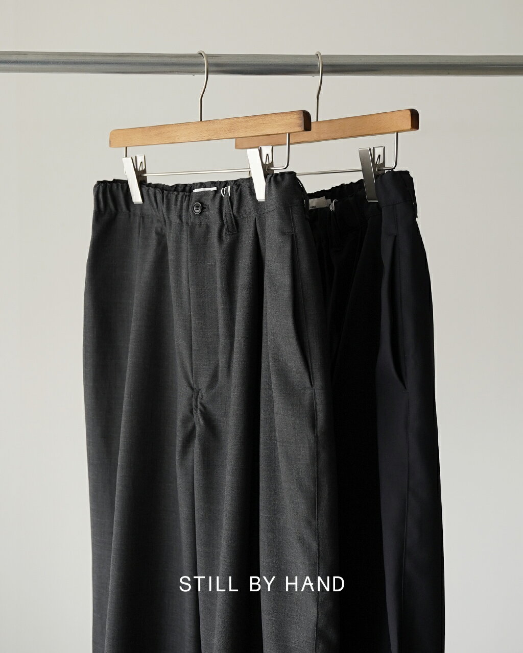 スティルバイハンド STILL BY HAND サマーウール ワイドパンツ メンズ Summer wool wide pants PT09261 スーパー120 イージーパンツ テーパード クロップド 洗える 日本製 0302【レビュー企画対象】