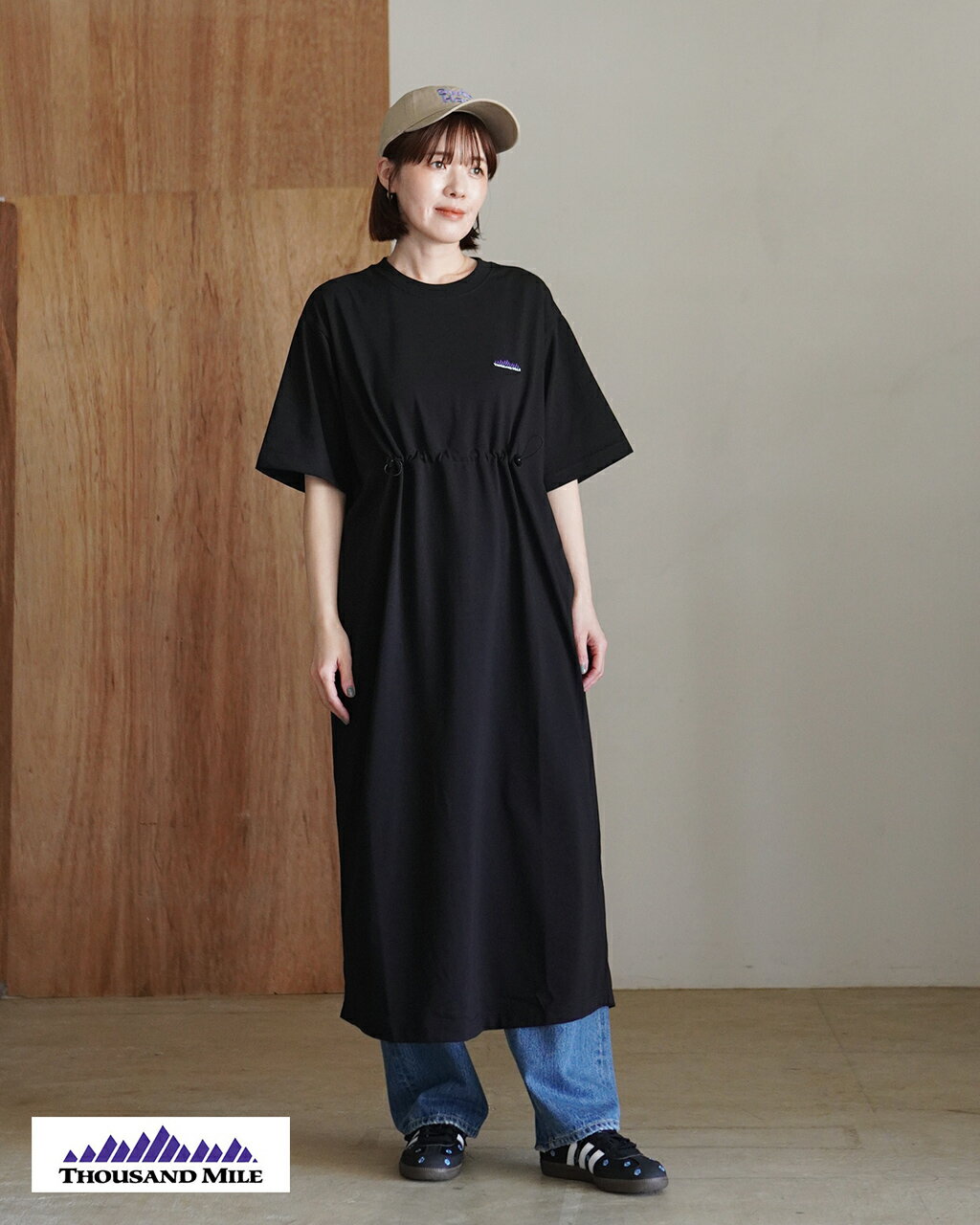 サウザンドマイル THOUSAND MILE ショートスリーブ ドローコード ワンピース 半袖 レディース SHORT SLEEVE DRAWCOAD OP TM261TC00182 ..
