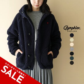 【SALE！30%OFF】ジムフレックス Gymphlex ボア フーデッド ジャケット BOA HOODED JACKET フード ジャケット ホワイト ブラック ネイビー トープ グレー グリーン ブラウン レディース J-1185PL【送料無料】0712 ps30