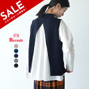 【アウトレット!30%OFF】マオメイド mao made バックオープン ニットベスト インナーシャツ セット コットンニット ベスト グレージュ ブルー ネ...