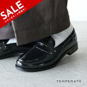 【SALE!40%OFF】テンパレイト TEMPERATE コインローファー レディース COLLIN シューズ エナメル 完全防水 ブラック 黒 1215 x...