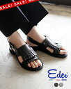 【SALE!20%OFF】エダーシューズ EDER SHOES キルト サンダル KILT SANDAL レザー フリンジ レディース マットレザー キルトデザイン スタッズ ハンドメイド リゾート 96-EDE-6184 0502