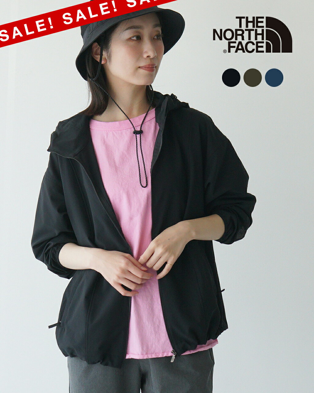 本日スタート！【SALE！30%OFF】ノースフェイス THE NORTH FACE ビーフリージャケット レディース TNF Be Free Jacket 軽量 通気性 UVカット 紫外線対策 虫よけ機能 ポケッタブル仕様 ブラック カーキグリーン ブルー NPW22532のサムネイル