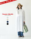 ヴァンソンエミレイユ Vincent et Mireille ロングスリーブ ドレス レディース LONG SLEEVE DRESS 長袖 ワンピース レース 刺繍 スタンドカラー 羽織り ギャザー VM251IN00052
