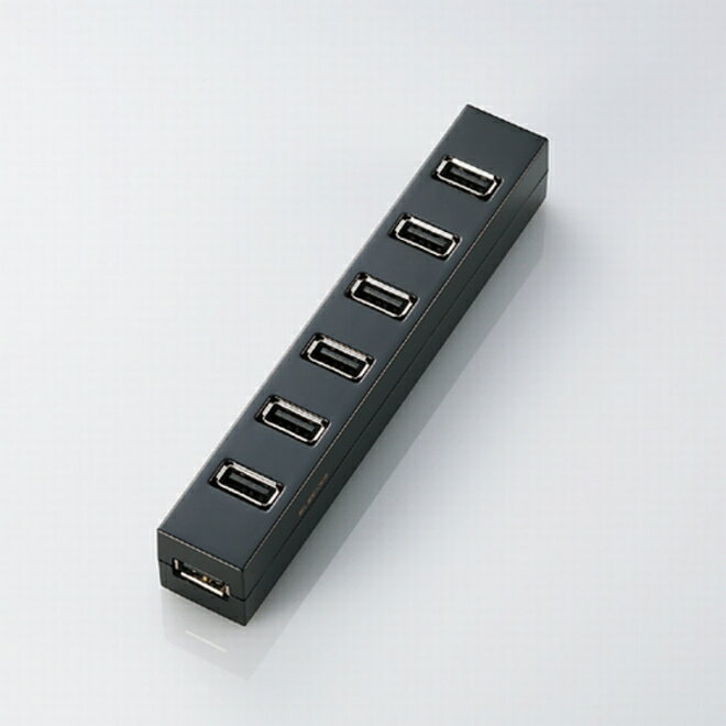 エレコム USBHUB2.0/Zシリーズ/セルフパワー/7ポート/ブラック [U2H-Z7SBK]【送料無料※沖縄・離島配送不可】ケーブル着脱式 個別スイッチ マグネット付き