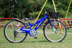 【マイパラス子供用自転車】【本州のみ送料無料※】MTB24インチ6段ギアCROSSBLAZEM-8242色カラー(ブルーブラック)CIデッキ付きMYPALLAS【※沖縄・離島配送不可】シフトインジケーター標準装備
