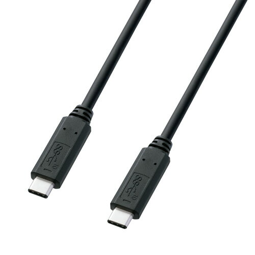 サンワサプライ USB3.1 Type C Gen2 PD対応ケーブル（1m・ブラック） Apple MacBook、MacBook Pro USB3.1 Gen2 Type-Cポート USBタイプCコネクタ
