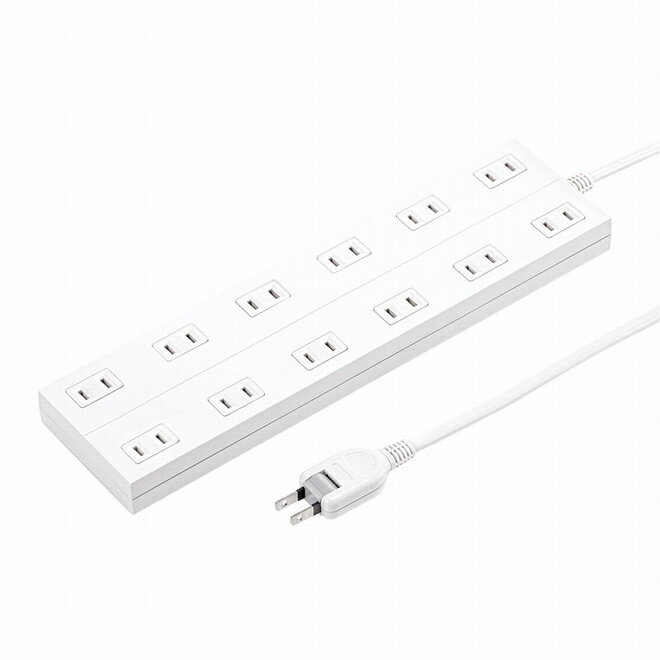 【メーカー直送】【代引き決済不可】サンワサプライ 電源タップ（2P・12個口・5m）[TAP-2312-5W]【沖縄・離島は配送不可】トラッキング対策 トラッキング火災予防 フック穴付き スイングプラグシャッター付き 二重被ふくマグネット付