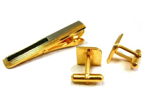 vintage old Retro Cufflinks・Tiepin set (ヴィンテージ レトロ カフス・ネクタイピン セット) ビンテージ オールド 064093 【中古】