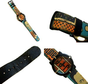 廃盤JeanPaulGAULTIERジャンポールゴルチエアメコミパターンウォッチ・腕時計(ゴルチェhommeフェム)071464【】