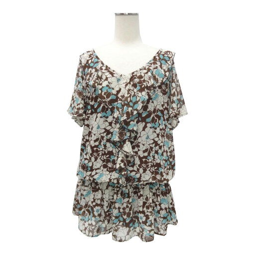 美品 OHCEANBELL オーシャンベル 「M」 シフォンフリル ワンピース 083688 【中古】 美品 OHCEANBELL オーシャンベル 「M」 シフォンフリル ワンピース 083688 【中古】