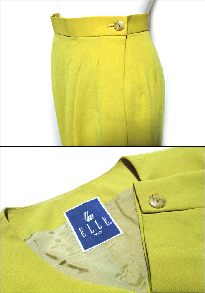 vintage ELLE PARIS ヴィンテージ エル 「38」 マオカラーセットアップスカートスーツ (ジャケット) 089521 【中古】