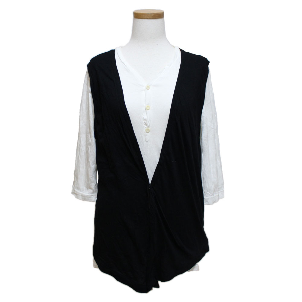 5351 POURLES HOMME プアレスオム ベストレイヤードTシャツ 092649 
