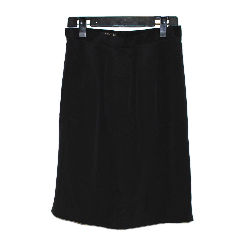 乐天商城 - 新品同様 ANNE KLEIN アンクライン 「13AR」 黒シルクスカート (絹) 092683 【中古】