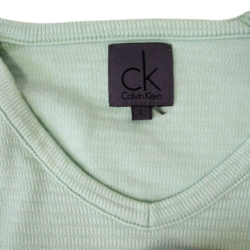 美品 Calvin Klein カルバンクライン 「L」 トレーナー (ライム ロンTシャツ) 104567 【中古】
