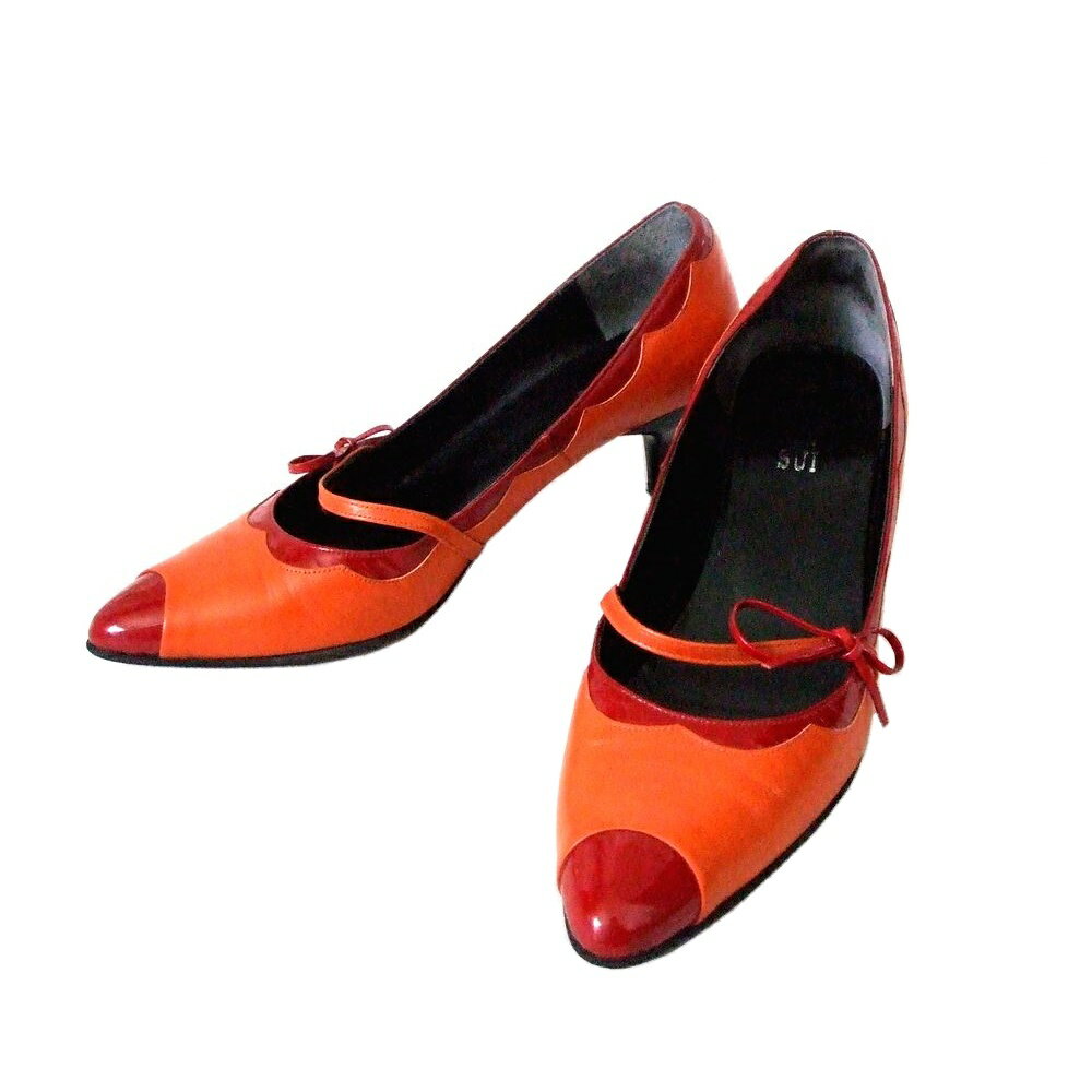 ANNA SUI アナスイ レザーヒールパンプス (シューズ 靴 皮 革) 109218 【中古】