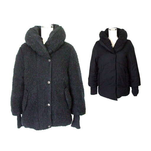 JEANASiS ジーナシス リバーシブル中綿ジャケット (黒) 113535 【中古】 JEANASiS ジーナシス リバーシブル中綿ジャケット (黒) 113535 【中古】
