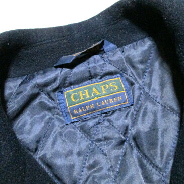 CHAPS RALPH LAUREN チャップス ラルフローレン 「L」 ヘビーウールハーフコート (黒 ブラック ジャケット ブルゾン) 114741 【中古】