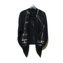 TAGO タゴ 「1」 ノースリーブカーディガン (黒 ユニセックス ブリーチ カットソー) 118291 【中古】