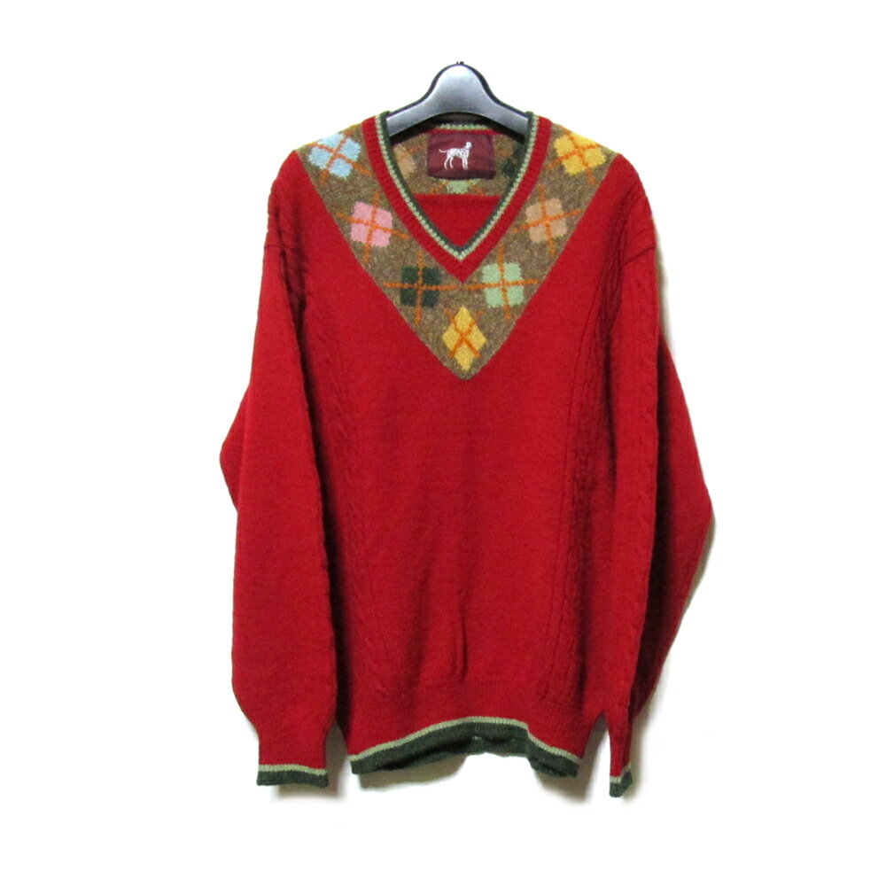Vintage Karl Helmut PINK HOUSE ヴィンテージ カールヘルム ピンクハウス アーガイルニットセーター (赤 メンズ PINK HOU...