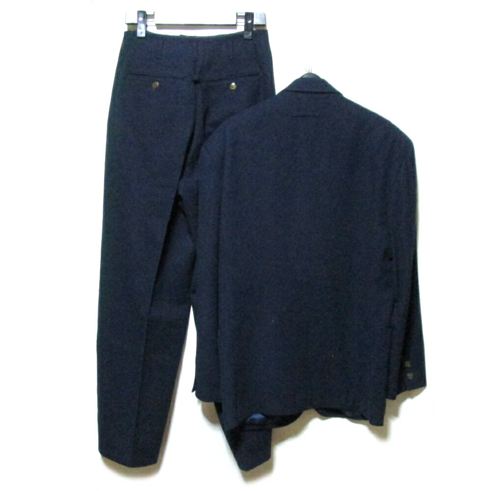 Jean Paul GAULTIER HOMME ジャンポールゴルチエ オム 「M」 2Bセットアップウールスーツ (ゴルチェ 紺 ネイビー 定番) 119198 【中古】