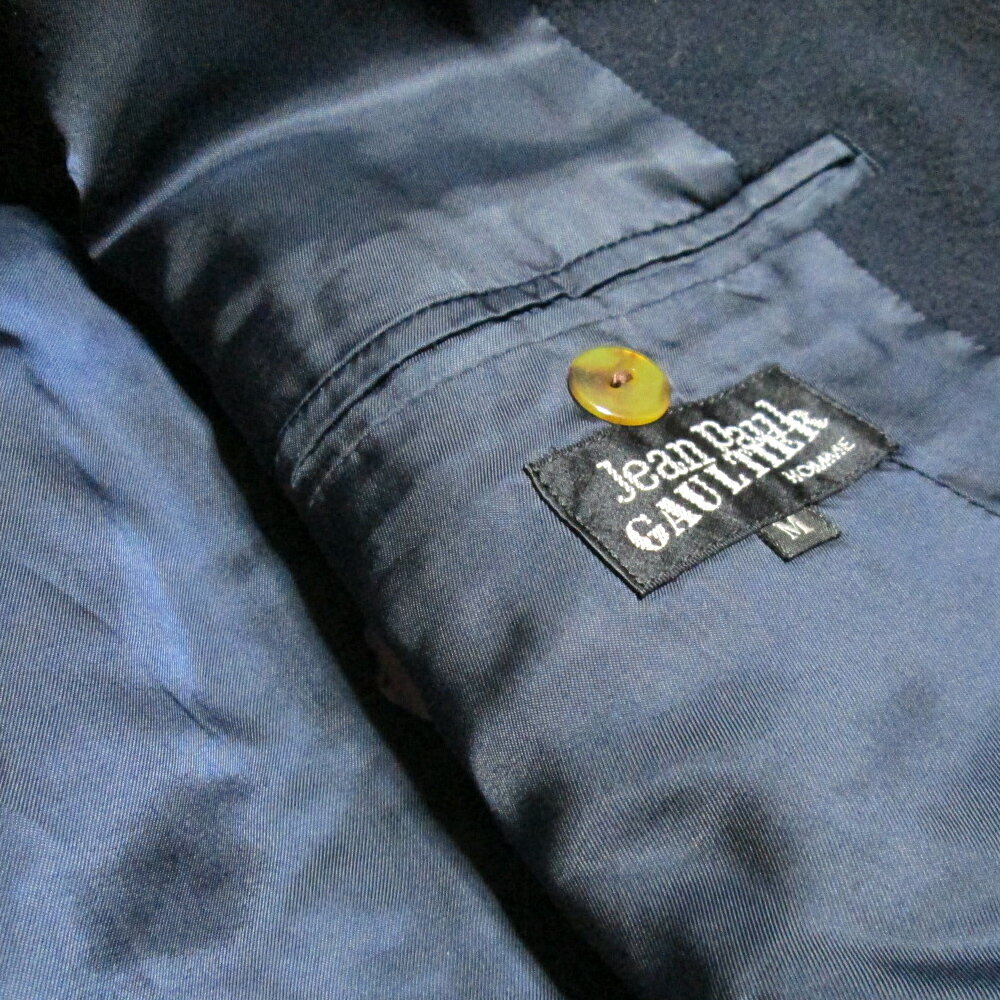 Jean Paul GAULTIER HOMME ジャンポールゴルチエ オム 「M」 2Bセットアップウールスーツ (ゴルチェ 紺 ネイビー 定番) 119198 【中古】