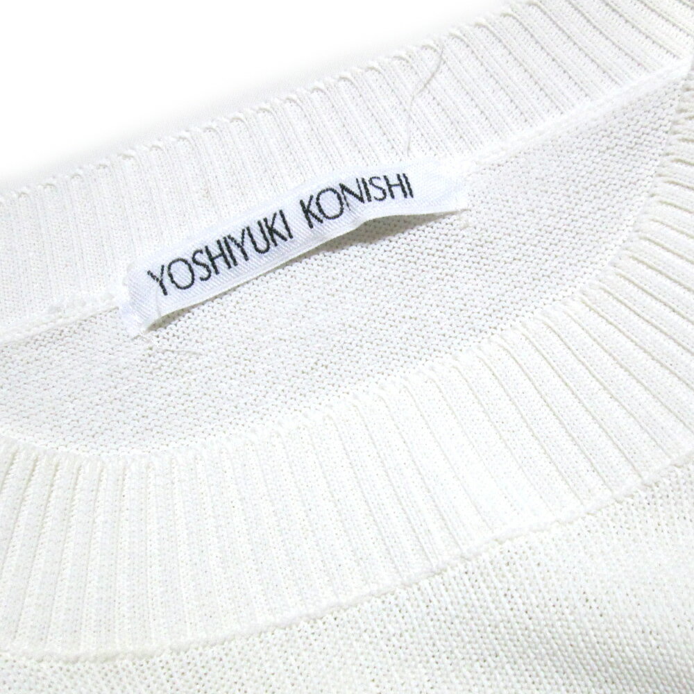 Vintage YOSHIYUKI KONISHI ヴィンテージ ヨシユキ コニシ ドラゴンエンブレムニットセーター ( ホワイト 白 袖切り替え ドン小西) 120287 【中古】