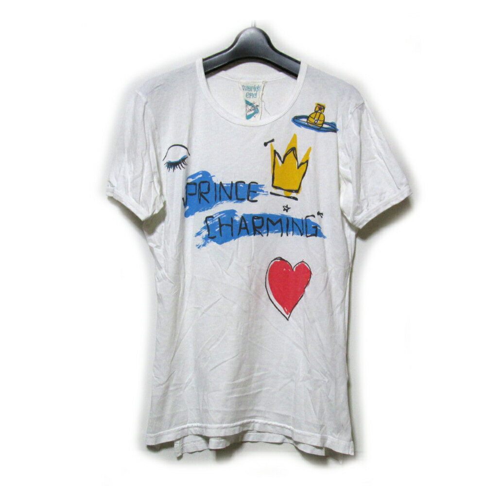 Vivienne Westwood worlds end ヴィヴィアンウエストウッド ワールズエンド 「M」 限定 PRINCE CHARMING Tシャツ (半袖 白) 123930 【中古】