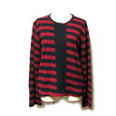 美品 robe de chambre COMME des GARCONS ローブ ド シャンブル コムデギャルソン 1995 斜行ボーダーニットセーター (赤 黒) 123948 【中古】(4)