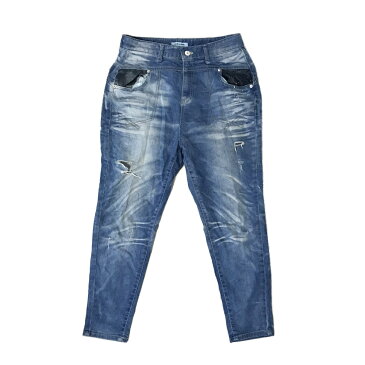 AD:LIB and DENIM アドリブ クラッシュドリップサルエルデニムパンツ (ジーンズ クロップド) 124298 【中古】