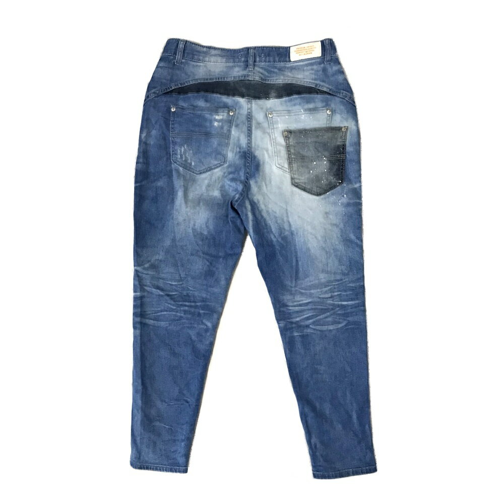 AD:LIB and DENIM アドリブ クラッシュドリップサルエルデニムパンツ (ジーンズ クロップド) 124298 【中古】