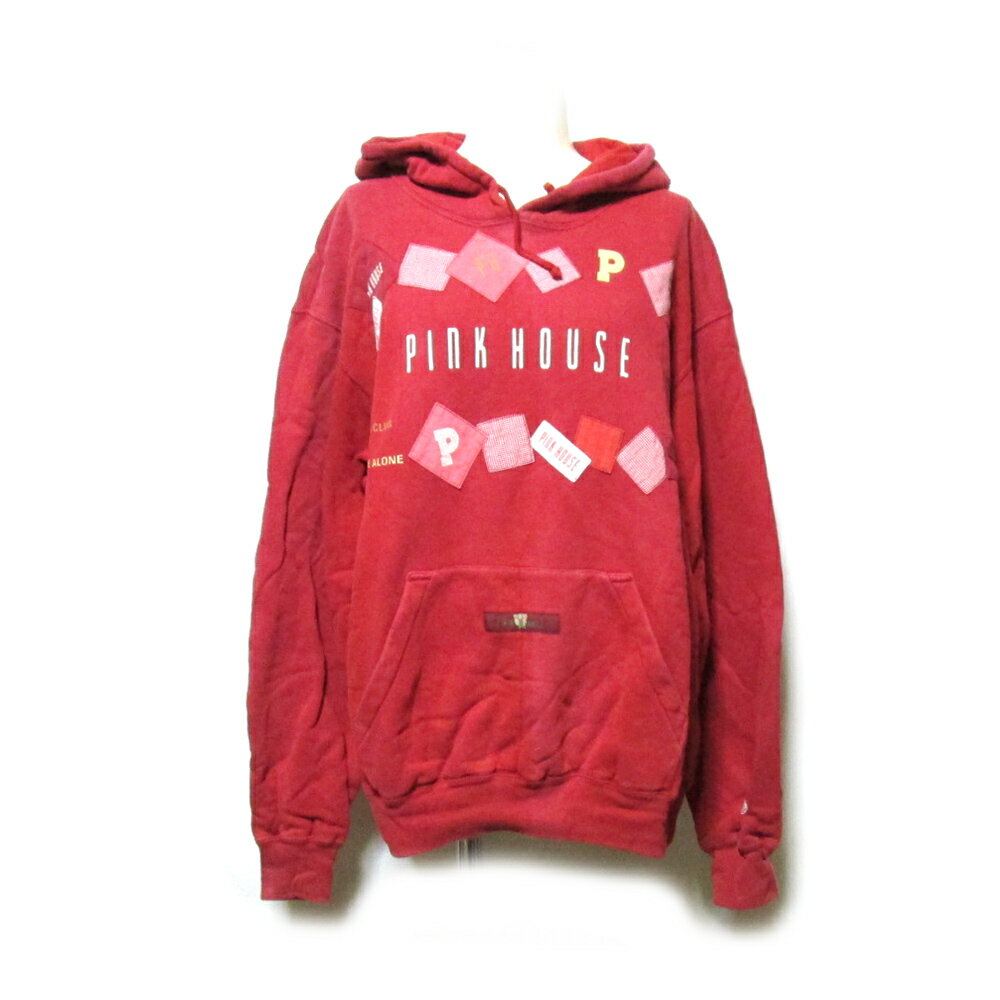 Vintage PINK HOUSE ヴィンテージ ピンクハウス 「L」 ワッペンタグスエットパーカー (赤 ロゴ) 124947 【中古】