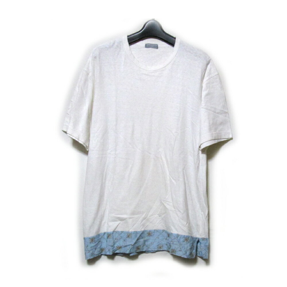 Vintage COMME des GARCONS HOMME ヴィンテージコムデギャルソン オム 刺繍切り替えTシャツ (白 半袖 ドッキング) 131419 【中古】