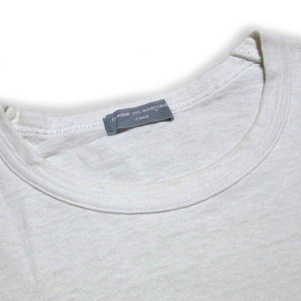 Vintage COMME des GARCONS HOMME ヴィンテージコムデギャルソン オム 刺繍切り替えTシャツ (白 半袖 ドッキング) 131419 【中古】